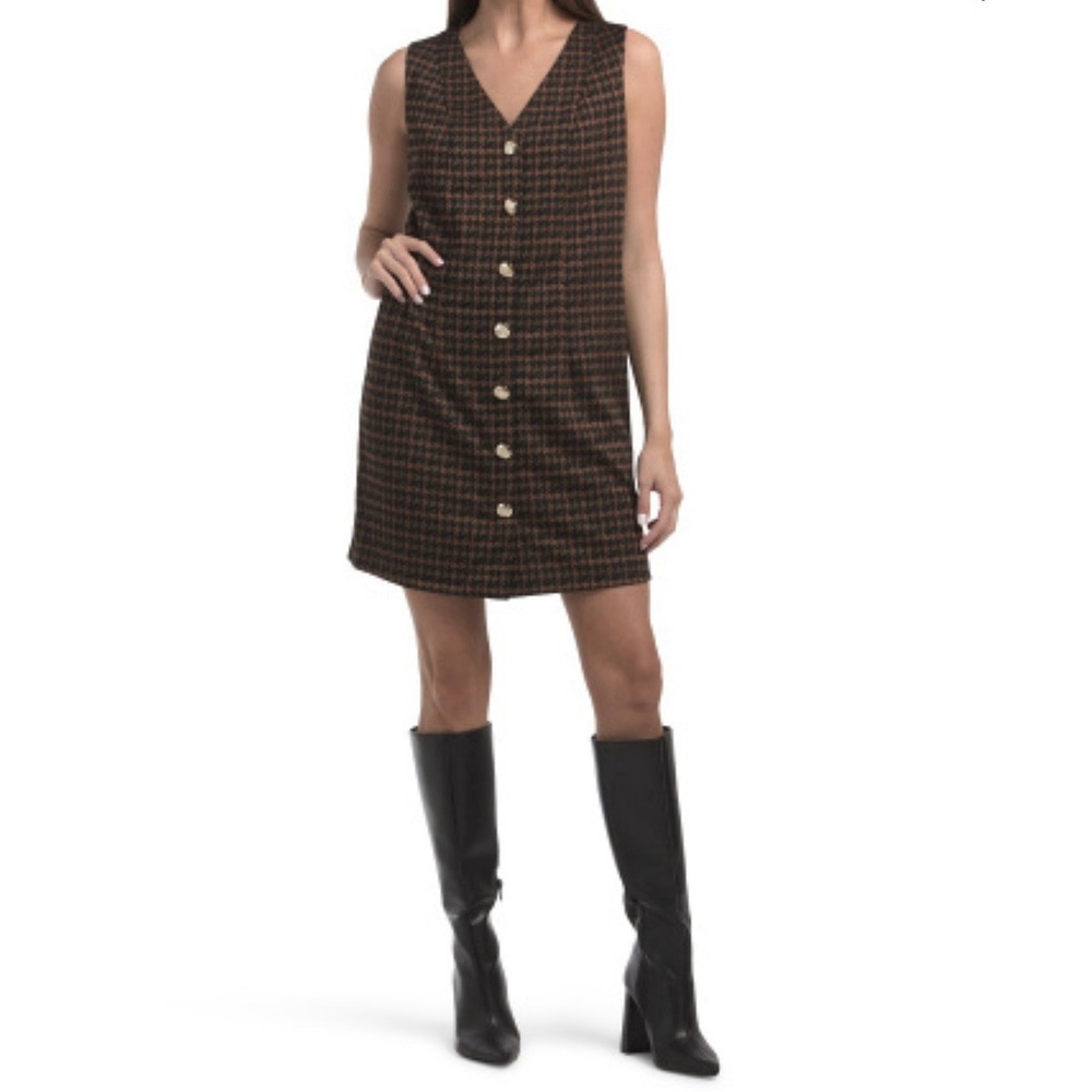 NWT Anne Klein‎ Women's Dionne Ponte Jacquard Vest Mini Dress Size XS